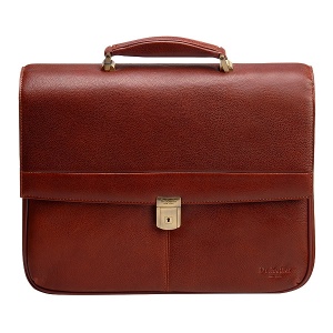 Классический мужской портфель вытянутой формы с папкой для нетбука  Dr.Koffer B216180-02-05