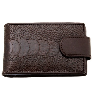 Коричневая визитница из кожи страуса Dr.Koffer X510151-57-09
