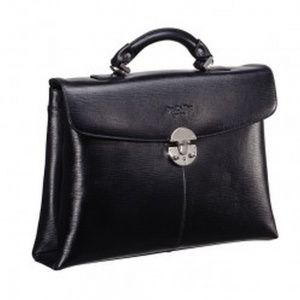 Женский черный портфель с замком в стиле ретро Dr.Koffer B402395-124-04