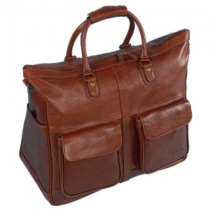 Дорожная сумка коричневого цвета на съемном плечевом ремне  Dr.Koffer B246250-02-05