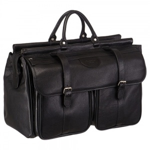 Черная сумка с саквояжным механизмом Dr.Koffer P246330-02-04
